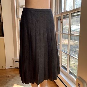 Grey Wool Pleated Valentino Skirt